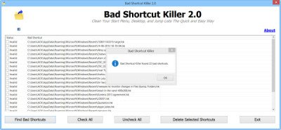 remove broken shortcuts