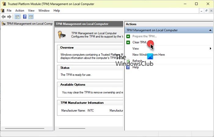 clear tpm