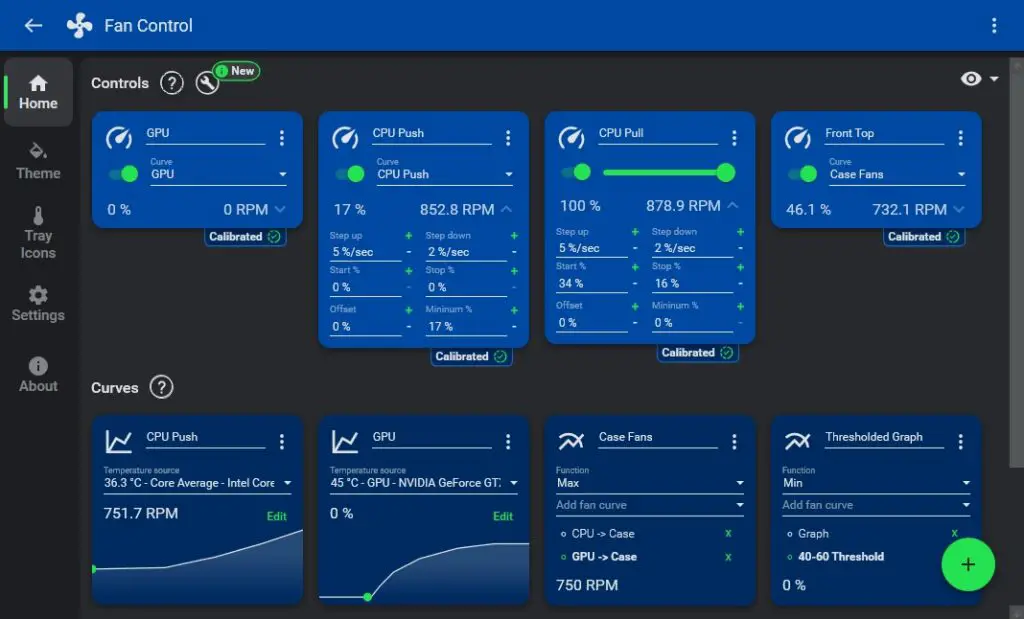 Fancontrol application to control fan step up time