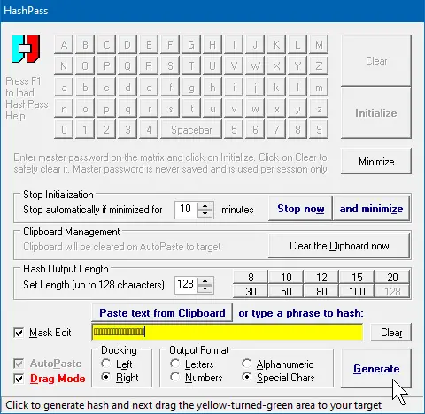 HashPass password generator