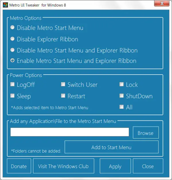 Tweaker for Windows 8