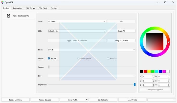 openRGB disable RGB