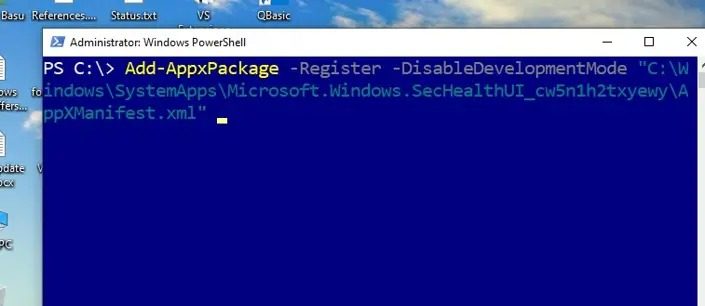 register defender powershell