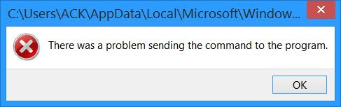 There was a problem sending the command to the program