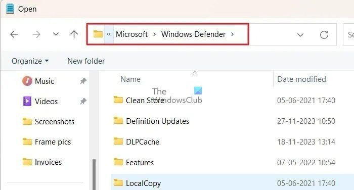 Windows Defender Path Windows