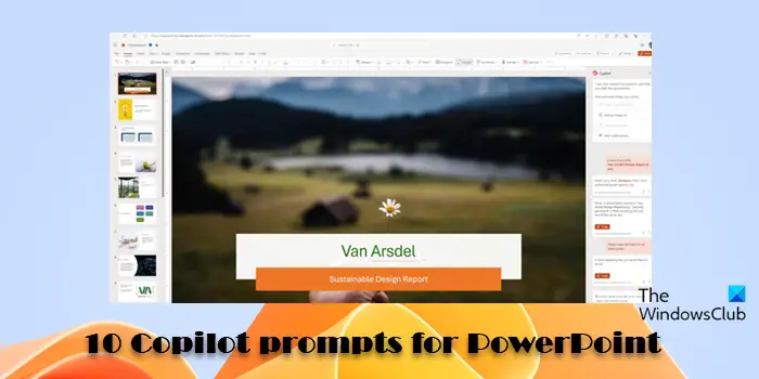 10 Copilot prompts for PowerPoint