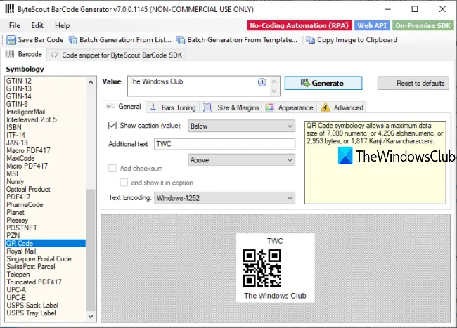 ByteScout BarCode Generator software