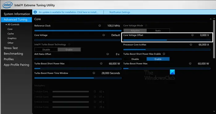 Undervolt and Overclock your computer using Intel XTU