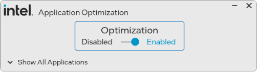 Intel Application Optimization app