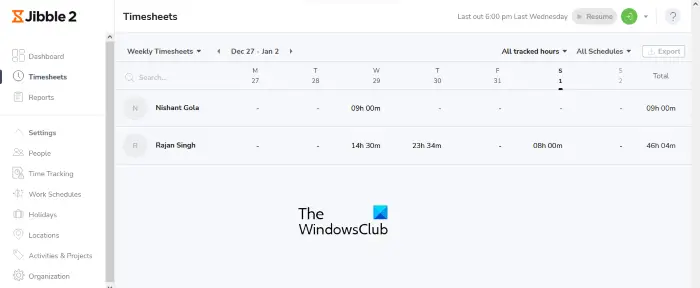 Jibble 2 Online Attendance Management System