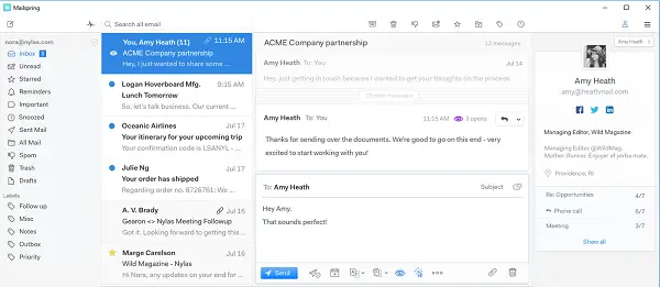 MailSpring Windows Email Client