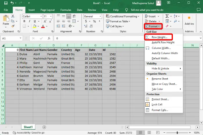 Make all cells the same size in Excel and google sheets
