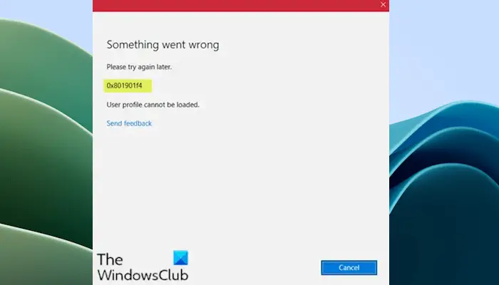 Microsoft Store sign-in error 0x801901f4