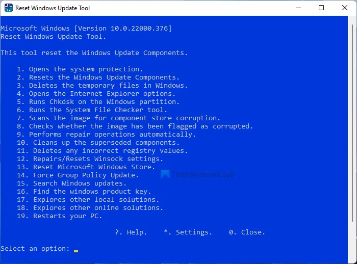 Reset Windows Update Tool 