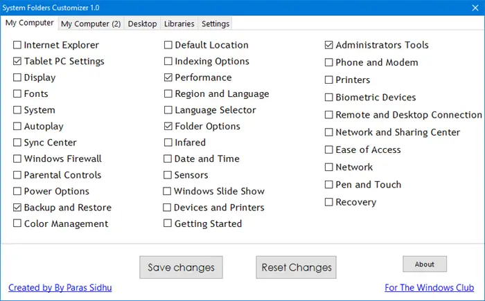 System Folders Customizer