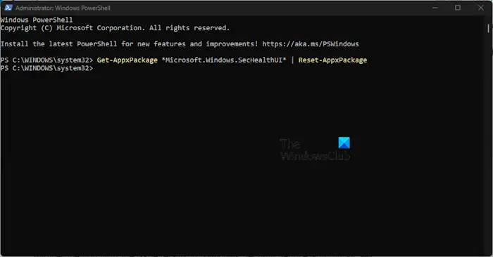 Windows PowerShell Security Health